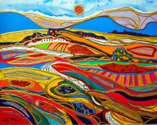 Lisa Mee; Billowing Fields In Tuscany, 2021, Original Painting Other, 36 x 30 inches. Artwork description: 241 Mixed media painting on canvas...