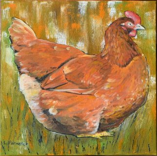 Lisa Parmeter; Big Red, 2014, Original Painting Oil, 8 x 8 inches. Artwork description: 241  Big Red, A Rhode Island Red hen.  She is one in a series of three chicken paintings.  Original Oil, lithograph reproductions. ...