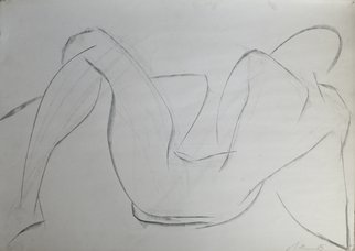 Andreas Loeschner Gornau, 'Lying Nude Drawing', 1989, original Drawing Graphite, 42 x 59  cm. Artwork description: 2103  lying nude drawinggraphite  ...