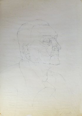 Andreas Loeschner Gornau, 'Study Portrait', 1983, original Drawing Graphite, 42 x 59  cm. Artwork description: 2103  study Portraitgraphite    ...