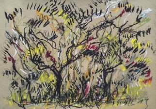 Andreas Loeschner Gornau, 'Trees', 2015, original Pastel, 30 x 21  cm. Artwork description: 2793  charcoal, chalk, soft pastel ...