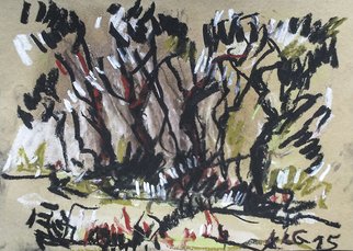 Andreas Loeschner Gornau, 'Trees', 2015, original Drawing Pastel, 30 x 21  cm. Artwork description: 2793  charcoal, chalk, soft pastel  ...