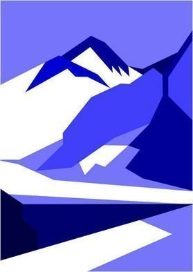 Asbjorn Lonvig, 'Mount Everest Blue', 2010, original Printmaking Serigraph, 23.4 x 33  cm. Artwork description: 4173                    For sale is 1 original inks on canvas, size: 84 x 59,4 cm ( 33. 1