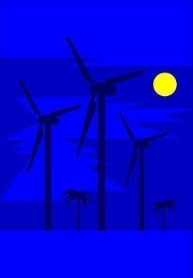 Asbjorn Lonvig, 'Windmill Morning Print On...', 2006, original Printmaking Other, 139 x 201  cm. Artwork description: 25563 Windmill for the world' s largest windmill factory. VESTAS in Denmark....
