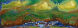 Lorie Ofir ; Clouds Under Caverns, 2010, Original Painting Oil, 80 x 30 inches. Artwork description: 241  Inspired by the Carlsbad Caverns of New Mexico, CLOUDS UNDER CAVERNS is made up of layers upon layers of stalagmites and stalactites dripping in frozen stillness.  ...