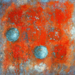 Louise Weinberg; Sphere Series Untitled1 Paper, 2008, Original Painting Oil, 20 x 20 inches. 