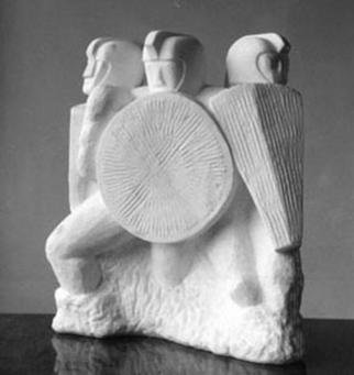 Lou Lalli; Geryon, 1985, Original Sculpture Stone, 15 x 18 inches. Artwork description: 241 Carrara Statuario marble...
