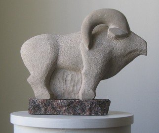 Lou Lalli; Ram, 2010, Original Sculpture Stone, 7 x 6 inches. Artwork description: 241   Limestone     ...