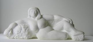 Lou Lalli; Reclining Venus 1, 1992, Original Sculpture Stone, 14 x 8 inches. Artwork description: 241 Carrara Statuario marble...