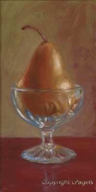 Laurie Pagels; The Pear, 2011, Original Painting Oil, 6 x 12 inches. Artwork description: 241     Oil on Canvas     ...