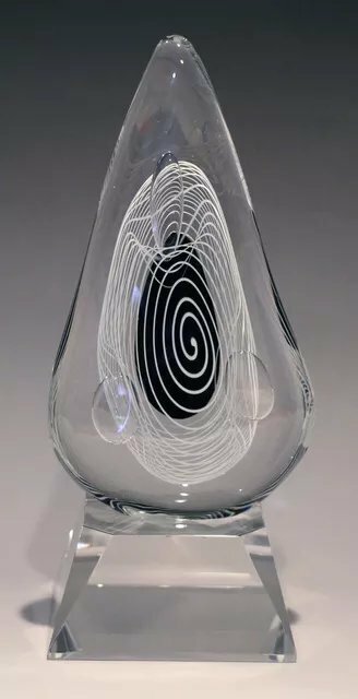 Lawrence Tuber; Sculptural Award, 2019, Original Sculpture Glass, 7 x 12 inches. Artwork description: 241 Black and White Sculptural Award...