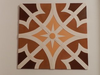 Evelyne Parguel; Lambskin Cement Tiles, 2017, Original Leather, 45 x 45 cm. Artwork description: 241 Brown lambskin cement tiles...