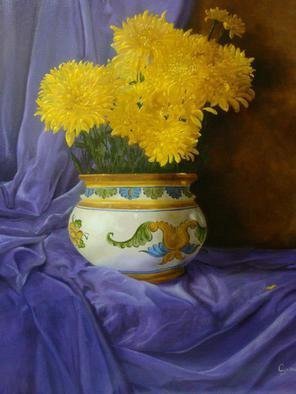 Luiz Henrique Azevedo; Chrysanthemums, 2015, Original Painting Oil, 40 x 50 cm. Artwork description: 241  Chrysanthemums. ...