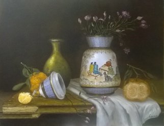 Luiz Henrique Azevedo; The Chinese Vase In My Pa..., 2015, Original Painting Oil, 50 x 40 cm. Artwork description: 241 An old Chinese vase bought by my father as a present to my mother when I was a child. Is still there and I really appreciate the care of its elaboration. ...