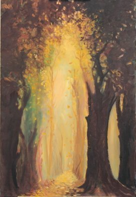 Tom Lund-Lack, 'Autumn Gold', 2016, original Painting Oil, 45 x 60  x 2.1 cm. Artwork description: 2103 The colours of an autumn wood with perhaps a slightly sinister undertone ...