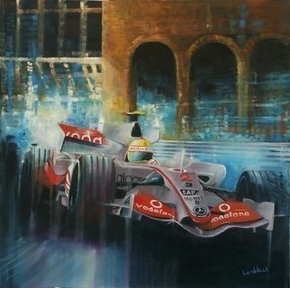 Tom Lund-Lack, 'On His Way', 2009, original Painting Oil, 20 x 20  x 2 cm. Artwork description: 2793 This painting is of the 2007 version of the McLaren F1 driven by Fernando Alonso who won the 2007 Monaco Grandprix. The car, according to the official F1 website, is the MP4- 22 and its successor the MP4- 23 took Lewis Hamilton to victory in the 2008 ...