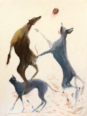 Tom Lund-Lack; Jump A Little Higher Please, 2019, Original Pastel, 50 x 70 cm. Artwork description: 241 The athleticism of the greyhound is something elseThis piece aims to capture the essence of their agility.  The medium is Terry Ludwig soft pastels and charcoal on Mi Teintes 300 gsm pastel paper. ...