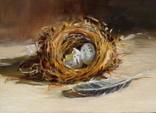 Lucille Rella, 'Bird Nest 2', 2007, original Painting Oil, 7 x 5  x 1 inches. 