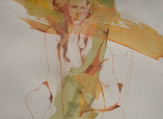 Lucille Rella; Female Orange, 2012, Original Mixed Media, 24 x 18 inches. 