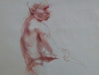 Lucille Rella, 'Figure Study A', 2009, original Drawing Other, 18 x 24  inches. 