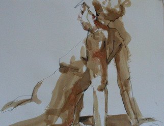 Lucille Rella, 'Figure Study Brown', 2010, original Mixed Media, 24 x 18  inches. 