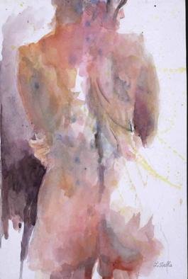 Lucille Rella, 'Nude In Pink', 2004, original Watercolor, 11 x 17  inches. 