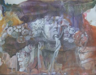 Lucille Rella; Quattro Canti, 2015, Original Watercolor, 9 x 12 inches. Artwork description: 241  Detail of a fountain in Palermo Sicily ...