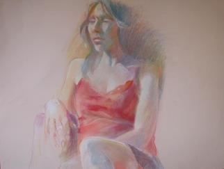 Lucille Rella, 'Red Dress', 2005, original Pastel, 24 x 18  inches. 