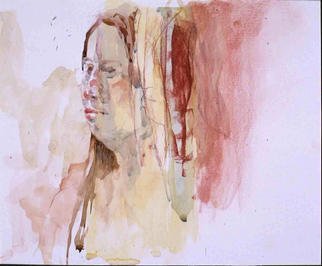 Lucille Rella, 'Woman In Profile', 2003, original Watercolor, 17 x 15  inches. Artwork description: 3495 This painting was done with loose brush strokes.  I want to give an impression of the person rather than an exact likeness.   ...