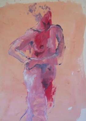 Lucille Rella, 'Woman On Pink', 2006, original Painting Oil, 18 x 24  x 1 inches. 