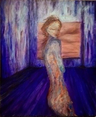 Imane Nasrallah; Cold In The Room, 2019, Original Painting Oil, 40 x 50 cm. Artwork description: 241 a unique piece representing feminity s complex...