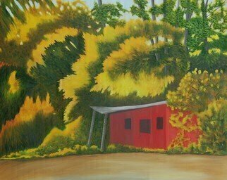 Lora Vannoord; The Red Shed, 2018, Original Painting Oil, 30 x 24 inches. Artwork description: 241 This is an original oil painting on canvas board of an old red shed on the edge of the forest in the fall.  Lovely fall yellow leaves dominate the painting with the full sun playing with the focus of the leaves.  Included is a deep Cherry custom ...