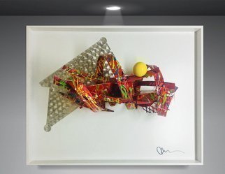 Mac Worthington, 'Between The Ideal SOLD Co...', 2019, original Sculpture Aluminum, 48 x 36  x 16 inches. Artwork description: 3495 Welded aluminum painted automotive enamel shadowbox framed.  Signed dated.  Certificate of Authenticity.  Ready to hang. ...