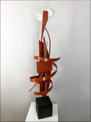 Mac Worthington; Goddess, 2021, Original Sculpture Aluminum, 12 x 39 inches. Artwork description: 241 Tabletop sculpture. Welded, painted acrylic enamel metallic copper on a solid wood block, 39  x 12  x 12 . Available. Signed   dated. Certificate of Authenticity.Delivery, hanging   shipping availableStudio: 5935 Houseman Rd, historic Ostrander, Ohio.For further information on this piece or to discuss a custom design ...