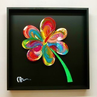 Mac Worthington; Single Petal Edition 2, 2021, Original Sculpture Aluminum, 32 x 32 inches. Artwork description: 241 Metal flower painted acrylic. Shadowbox framedDelivery, hanging   shipping availableStudio: 5935 Houseman Rd, historic Ostrander, Ohio.For further information on this piece or to discuss a custom design please call 614 | 582 | 6788 or email: macwartist aol. com...