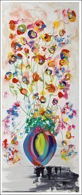 Mac Worthington, 'Vase Of Meadow Flowers', 2020, original Painting Acrylic, 24 x 57  x 3 inches. Artwork description: 2307 Acrylic on stretched canvas. Available. Signed   dated. Certificate of Authenticity. Ready to hang. ...