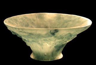 Magd Abdel Rahman; Pate De Verre Sculptured Bowl, 2011, Original Sculpture Glass,   inches. Artwork description: 241   Pate de verre ( cast glass) sculptured bowl with 3 sculpted flowers.   ...
