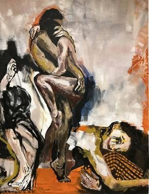 Mahjoob Zohourian; Untitled, 2017, Original Painting Acrylic, 100 x 120 cm. 