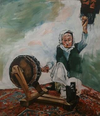 Mahjoob Zohourian; Untitled, 2017, Original Painting Acrylic, 80 x 100 cm. 