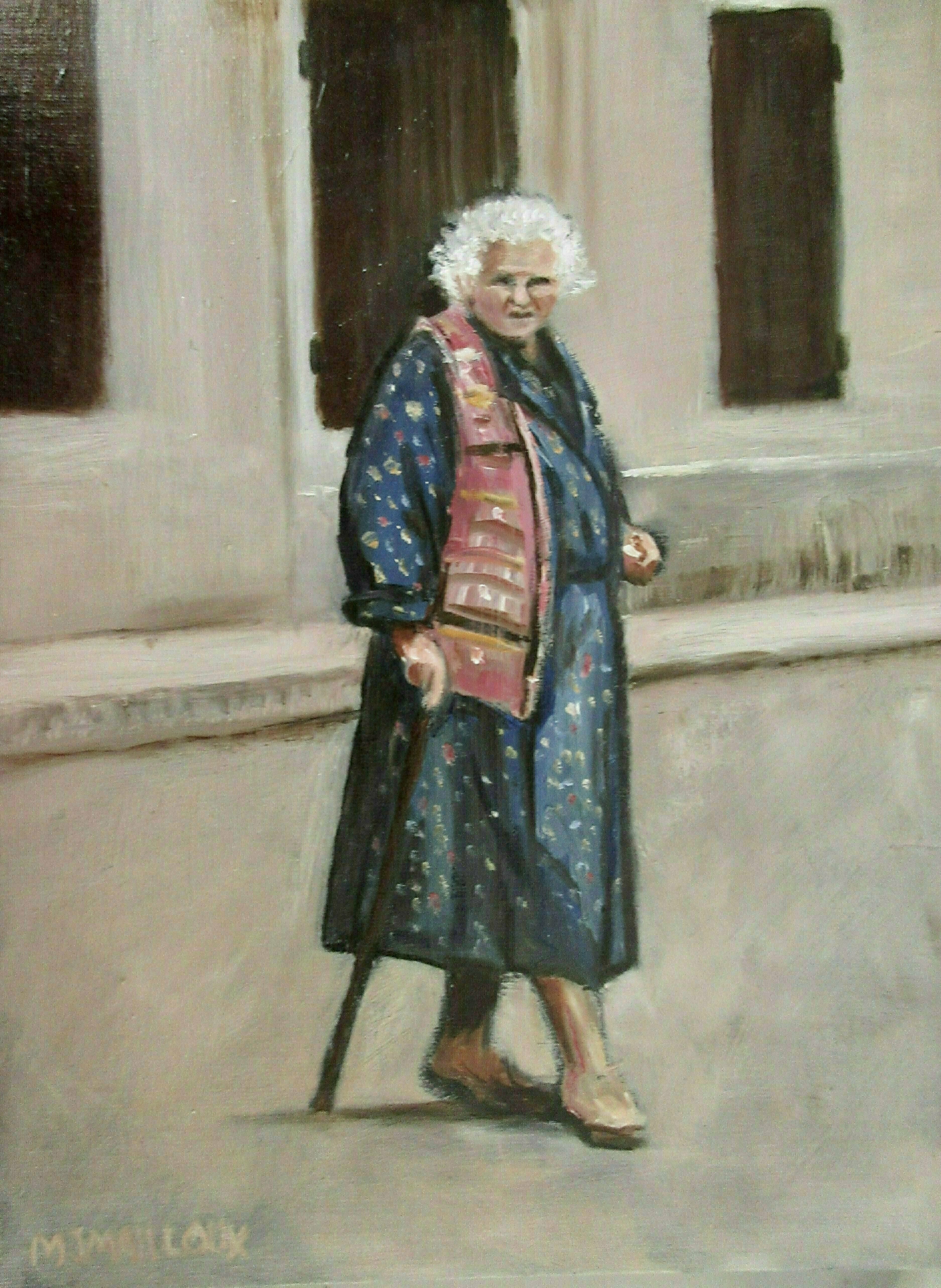 Mary Jean Mailloux; Une Villageoise De France, 2018, Original Painting Oil, 9 x 12 inches. Artwork description: 241 Beauty and dignity come in many shapes and sizes.  As my friend from France says, une brave dame.  Her undaunted look at the viewer reflects her strength of character and her unwavering stalwartness. ...