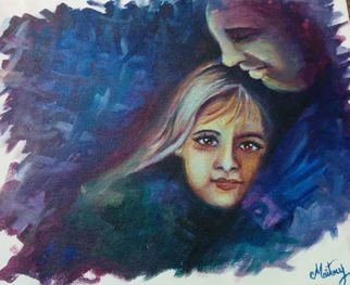 Maitrry P Shah; Hug Of Love, 2020, Original Painting Oil, 11.7 x 8.5 inches. Artwork description: 241 This art work is created by Maitry shah. a very beautiful painting to depict the magic of hug . ...