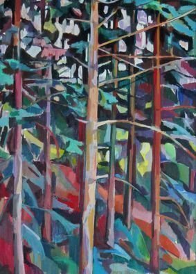Maja Djokic Mihajlovic, 'Forest', 2000, original Painting Oil, 50 x 70  x 2 cm. Artwork description: 2448 green, forest, wood, plant, botanical, summecolors, oil, canvas, nature...