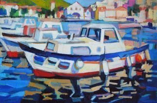 Maja Djokic Mihajlovic; Old Boat, 2018, Original Painting Oil, 30 x 20 cm. Artwork description: 241 Oil painting on CanvasOne of a kind artworkSize: 30 x 20 x 2 cm  unframed    30 x 20 cm  actual image size Signed on the frontStyle: Expressive and gesturalSubject: Transportation and maps...