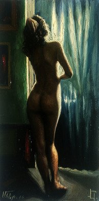 Mher Evoyan; Model 2, 2016, Original Painting Oil, 12 x 24 cm. 