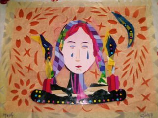 B Malke, 'GRATIA PLENA', 2006, original Collage, 13 x 10  cm. Artwork description: 3495  An agnostic's spiritual and respectful representation of the crying Virgin  ...