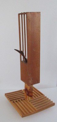 B Malke; The Bird At Its Window, 2014, Original Sculpture Wood, 9 x 21 inches. Artwork description: 241    The statue turns  on its base              ...