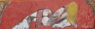 Mamu Art; Liegender Akt, 2007, Original Painting Acrylic, 60 x 20 cm. Artwork description: 241  Liegender Akt ganz in rot. ...