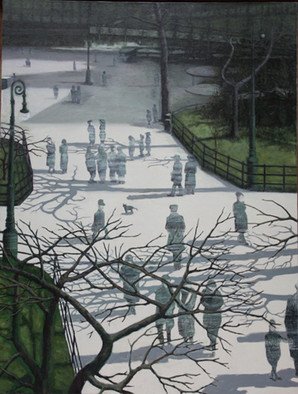Mandy Sun; Park At Daybreak, 2013, Original Painting Oil, 85 x 110 cm. 
