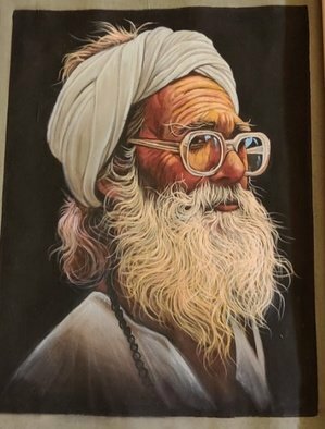Manish Vaishnav; Hyper Realistic Painting, 2021, Original Painting Acrylic, 32 x 40 inches. Artwork description: 241 this fine arts make by on canvas with brush this one of my favorite painting old man with wrinkle on face this is a real old man if you visit ones pushkar india you can meet this man i show him also there and i ask to ...