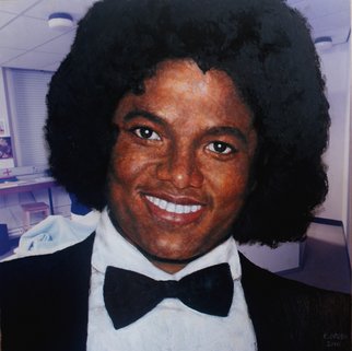 Edward Ofosu; Michael Jackson, 2010, Original Painting Oil, 16 x 16 inches. Artwork description: 241       painting, portrait, person, figurative      ...